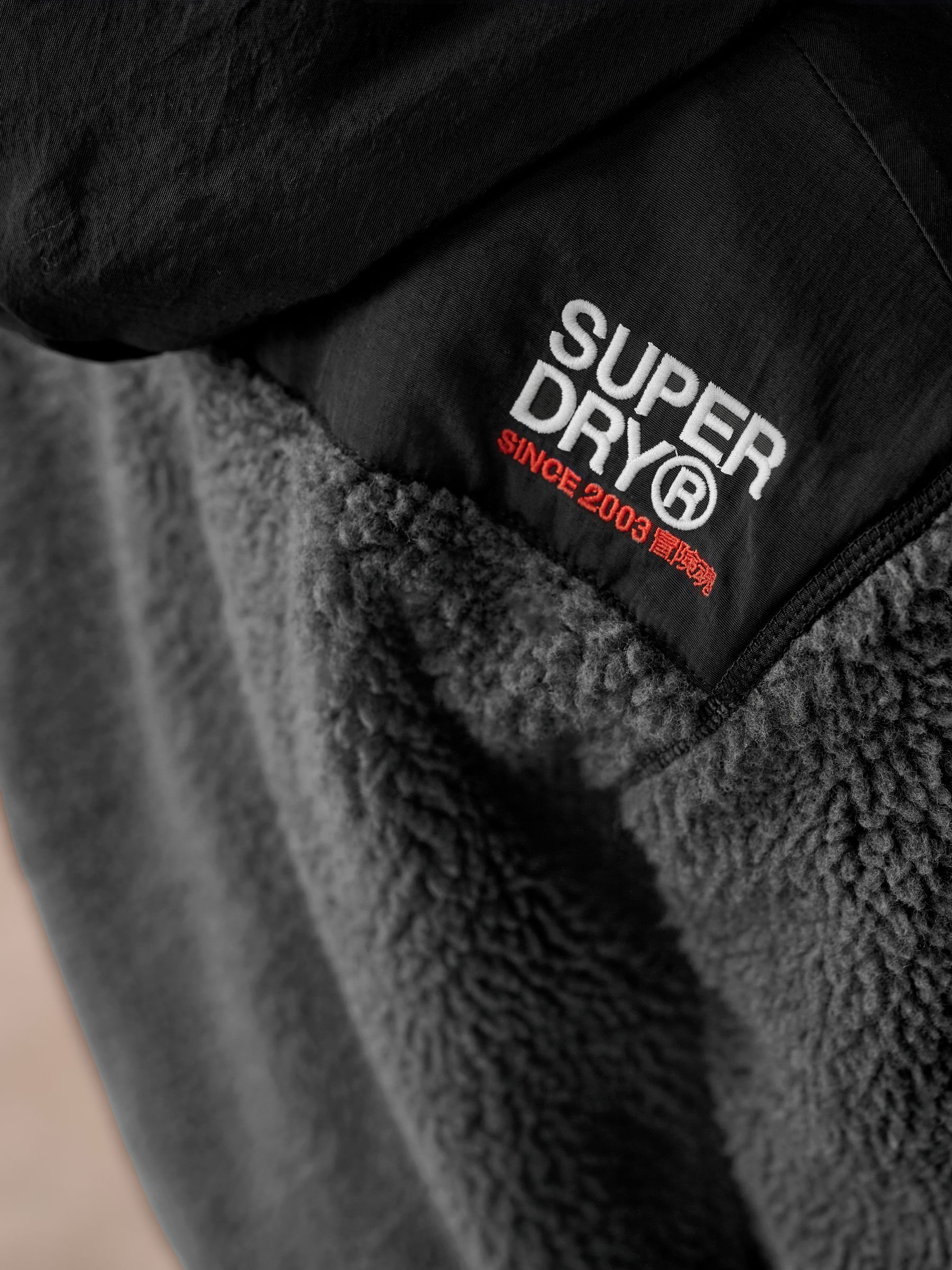Zwart - Superdry - Jack met rits en borgvoering