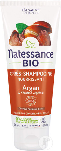 Natessance Bio Après-Shampoing Nourrissant Argan Bio & Kératine Végétale Tube 200ml