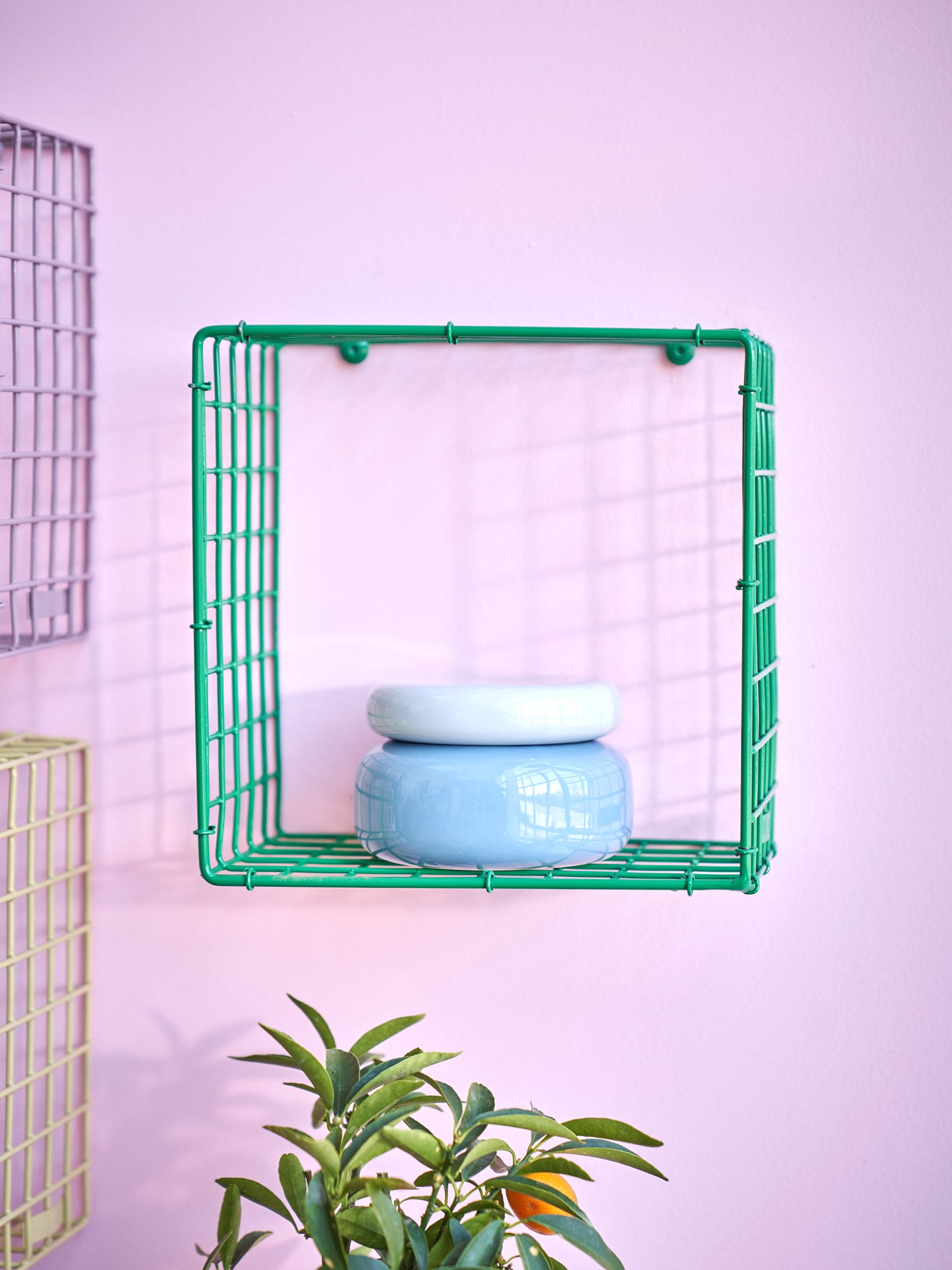 CUBE Trådhylde | Metal. 21 x 13,5 x 21 cm. | Green | Kalager Design