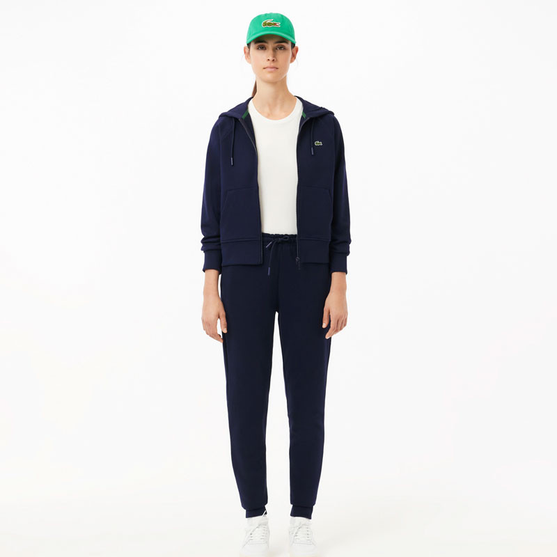Veste de survêtement Lacoste femme molleton bleu marine