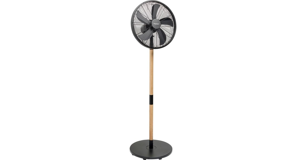 BestronDFS45WB Design Statiefventilator  (Zwart/houtkleur, Ø 45 cm | stijlvol hout desgin)