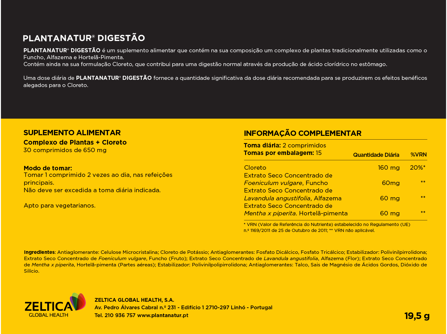 SUPLEMENTO PLANTANATUR DIGESTAO 30 COMP