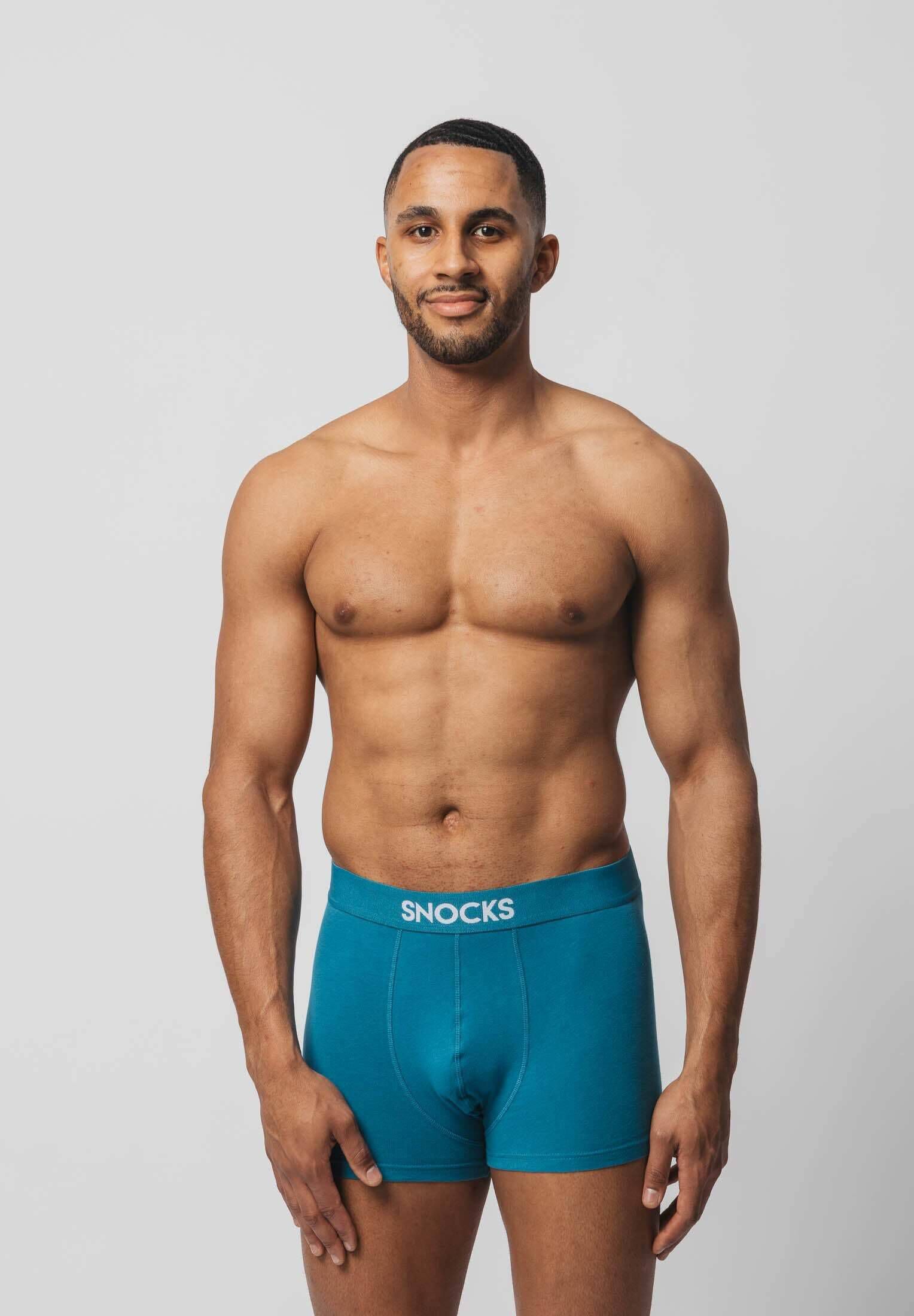 SNOCKS| Herren Boxershorts mit farbigem Bund aus Bio-Baumwolle im 6er-Pack
