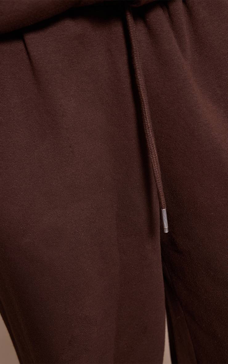 Chocolat Jogging Petite Taille À Jambes Larges Avec Taille Élastiquée Et Cordon De Serrage
