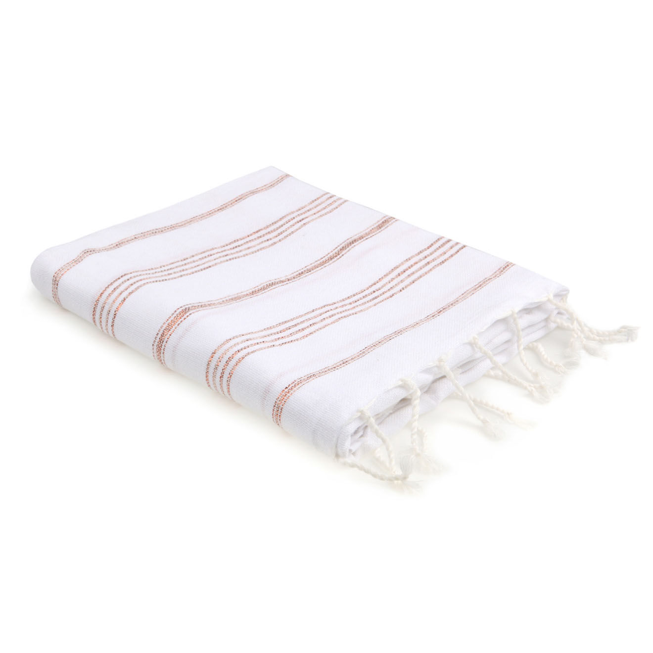 Febronie Fouta Lurex Mykonos blanc/cuivre - 100x200 cm