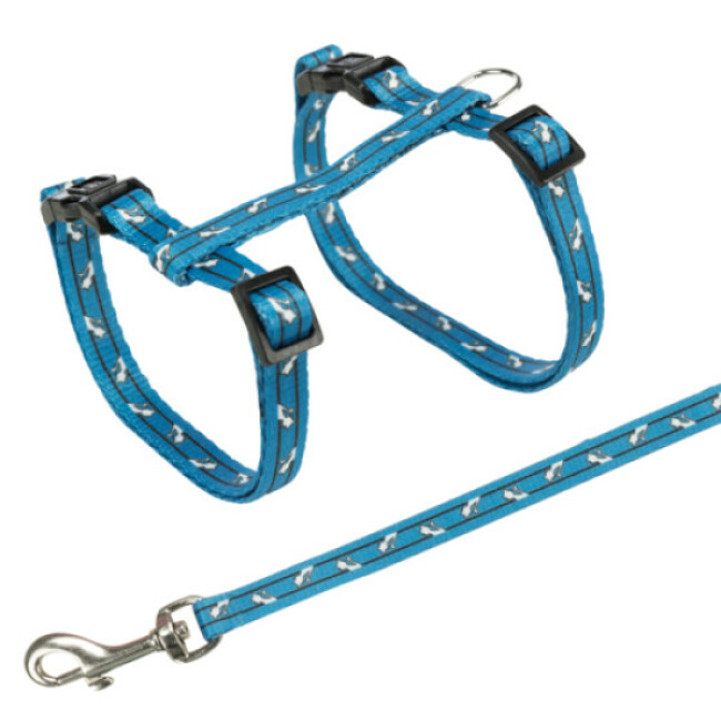 Harnais en nylon avec laisse Trixie pour chats Avec motifs