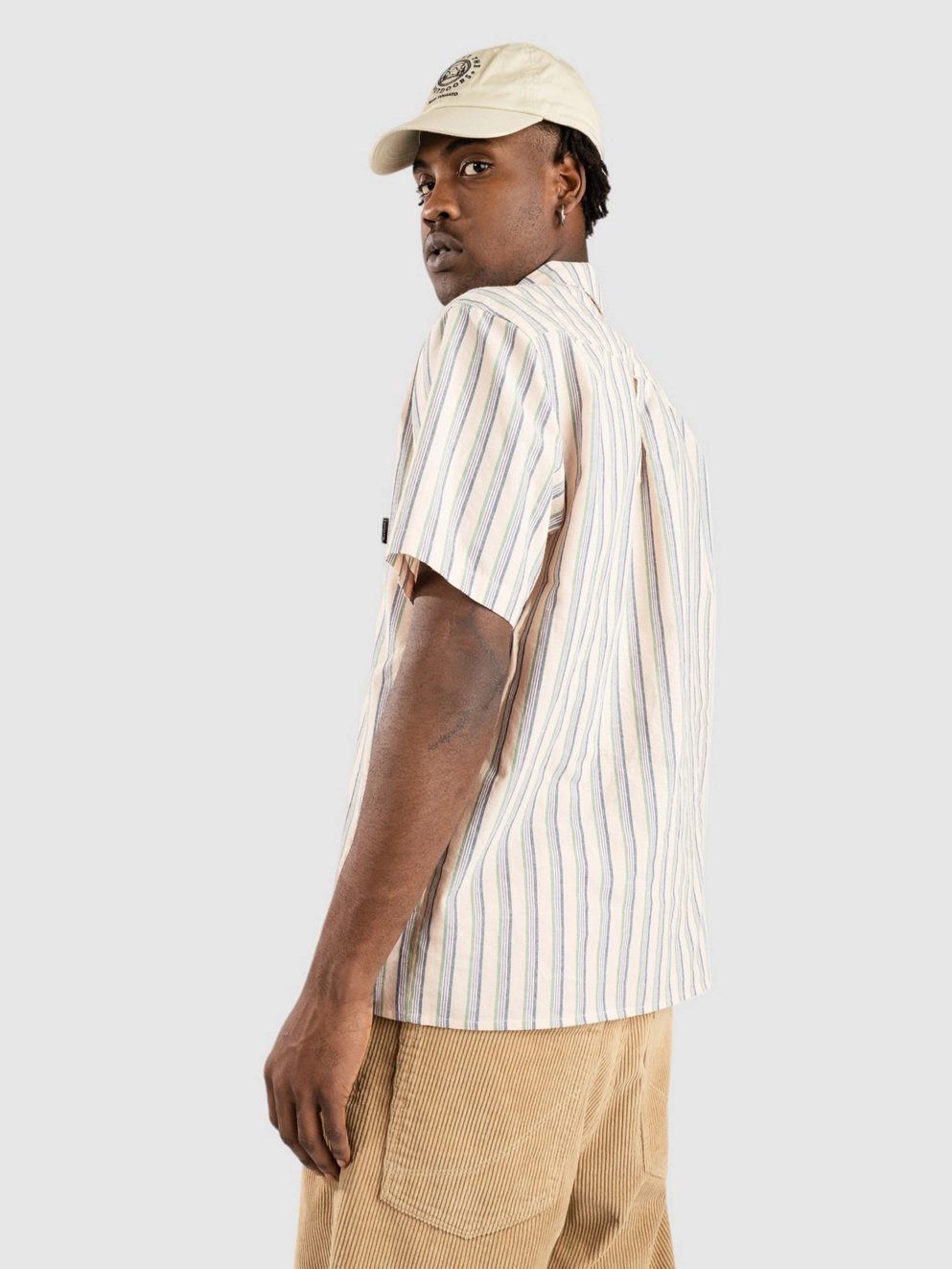 Blue Tomato Striped Linen Shirt bone