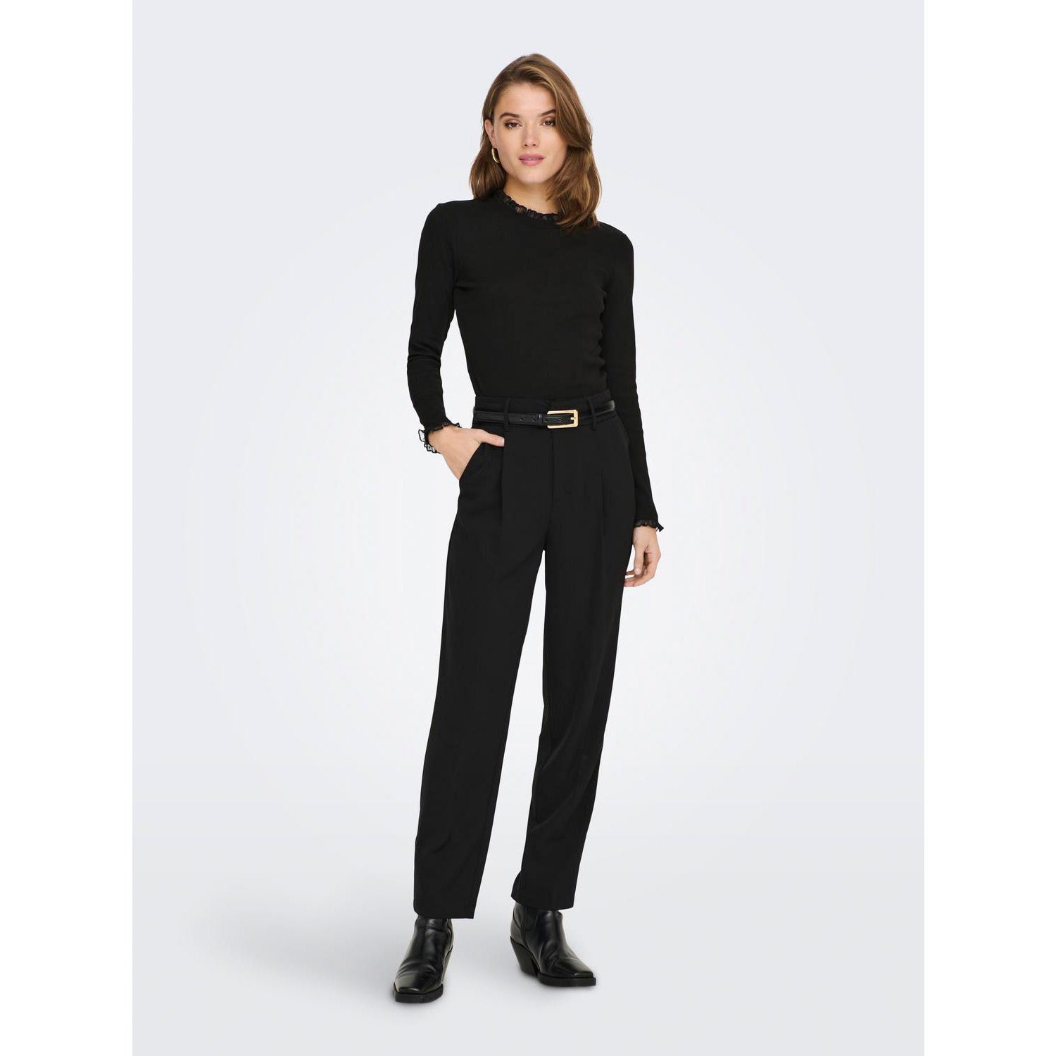 ONLY  Leslie Long Sleeve Lace Mix Top