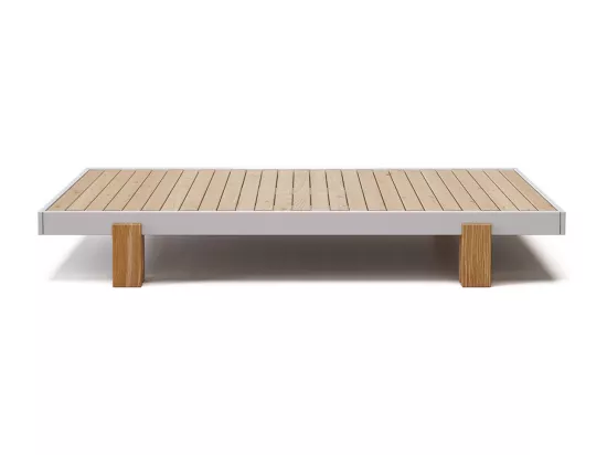 Lit gigogne 80x200 cm bois massif blanc et bois SENA
