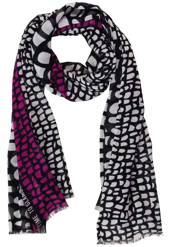 Print Longschal - Black