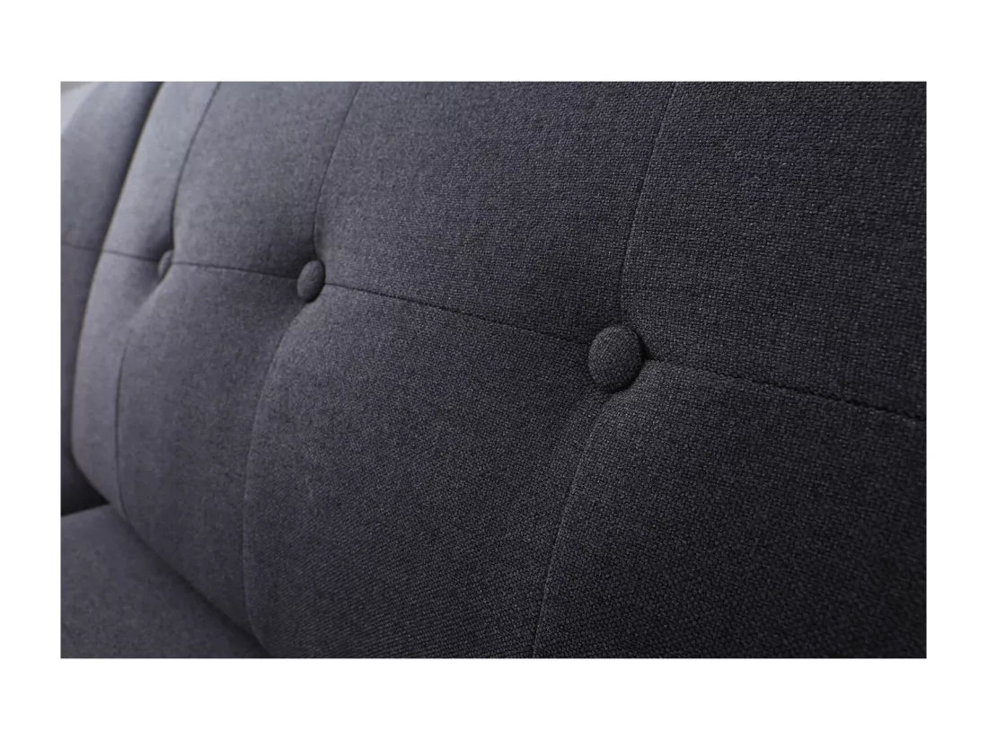 Canapé droit scandinave 3 places tissu gris anthracite HOGA