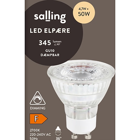 Salling LED spotpære 4,7W - varmt hvidt lys
