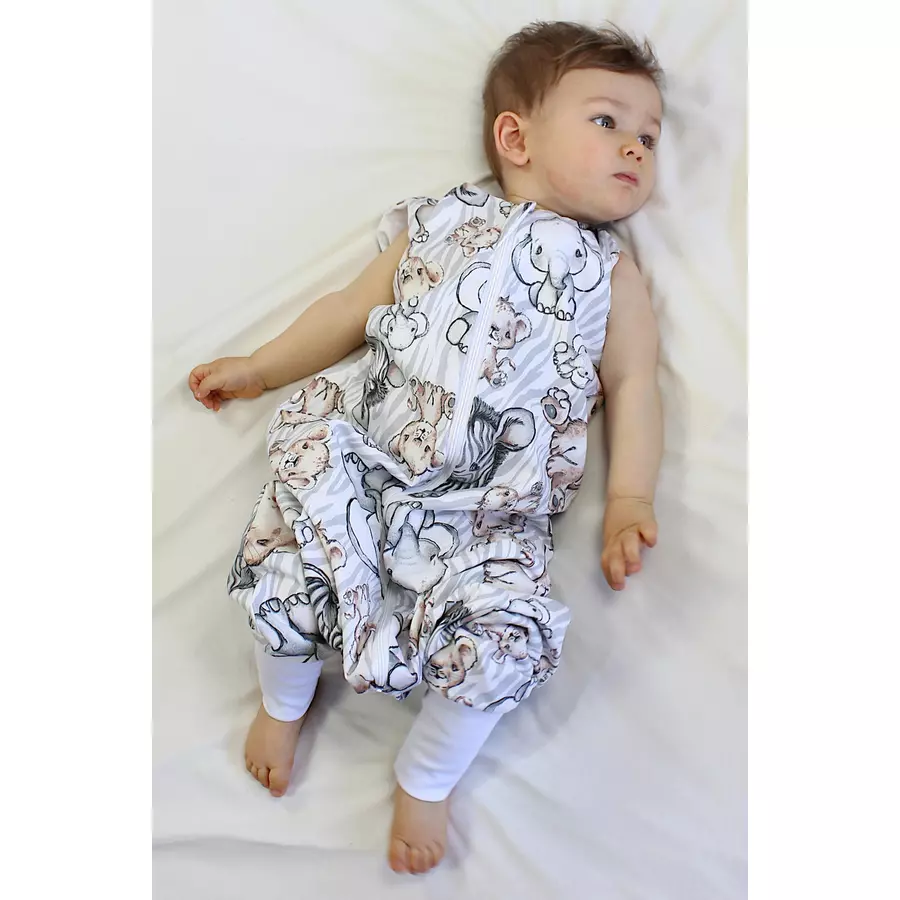 TupTam Baby Sommer Schlafsack mit Beinen ohne Ärmeln graubraun