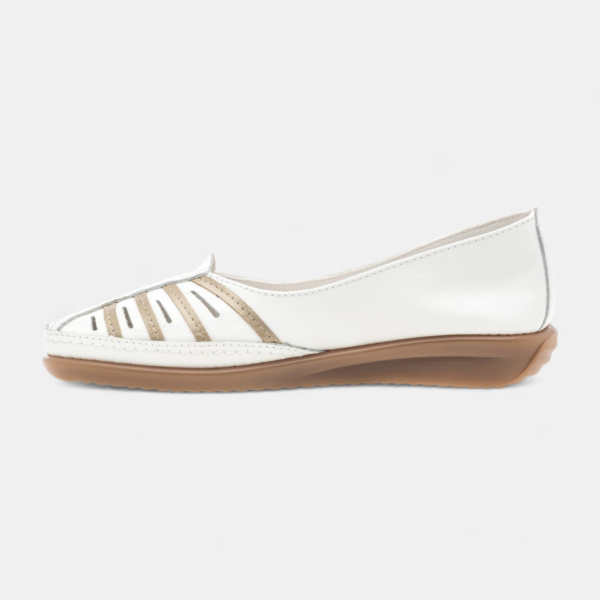 Escarpins pieds sensibles à talon Femme en cuir blanc