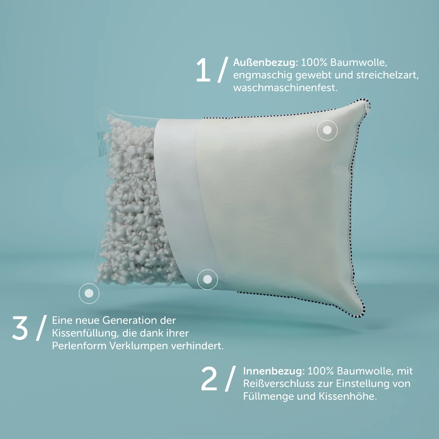 hibboux® Kopfkissen & Bettdecke Vanilla Cotton Set Ecru