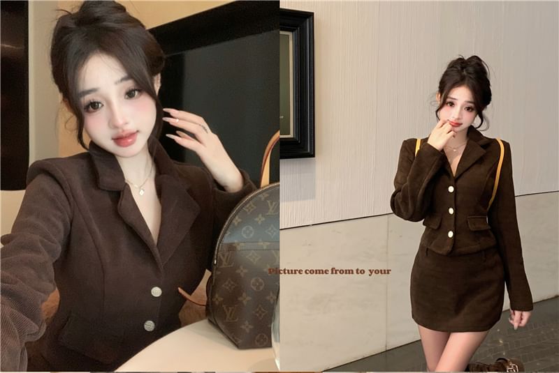 PINPI - Blazer met reverskraag en effen knopen