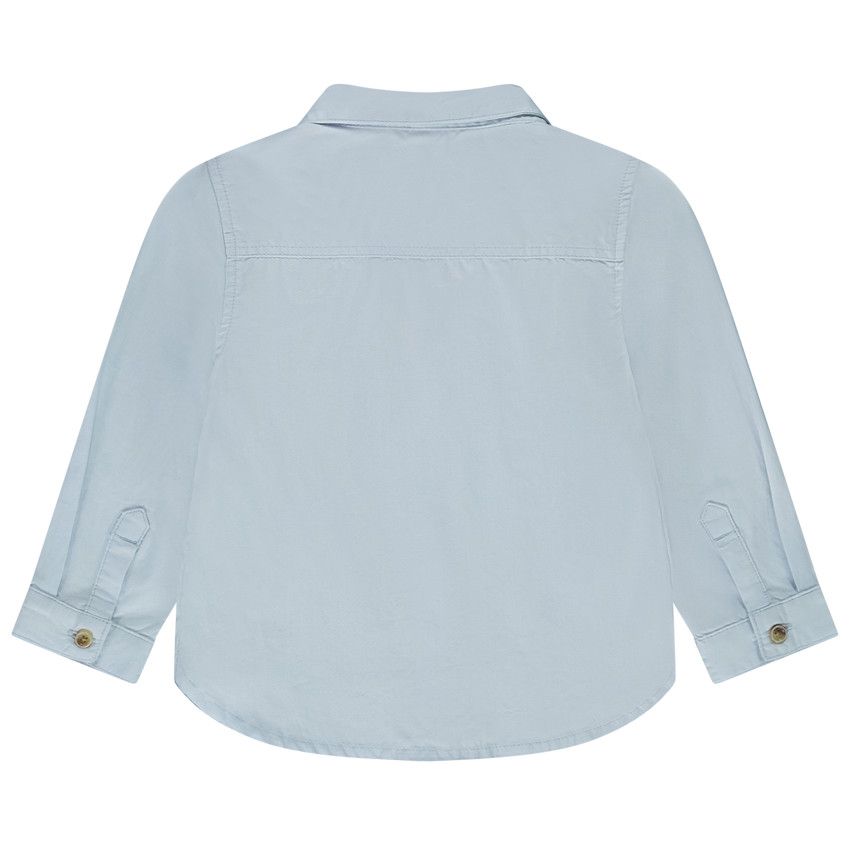 Chemise manches longues unie pour bébé garçon - Bleu
