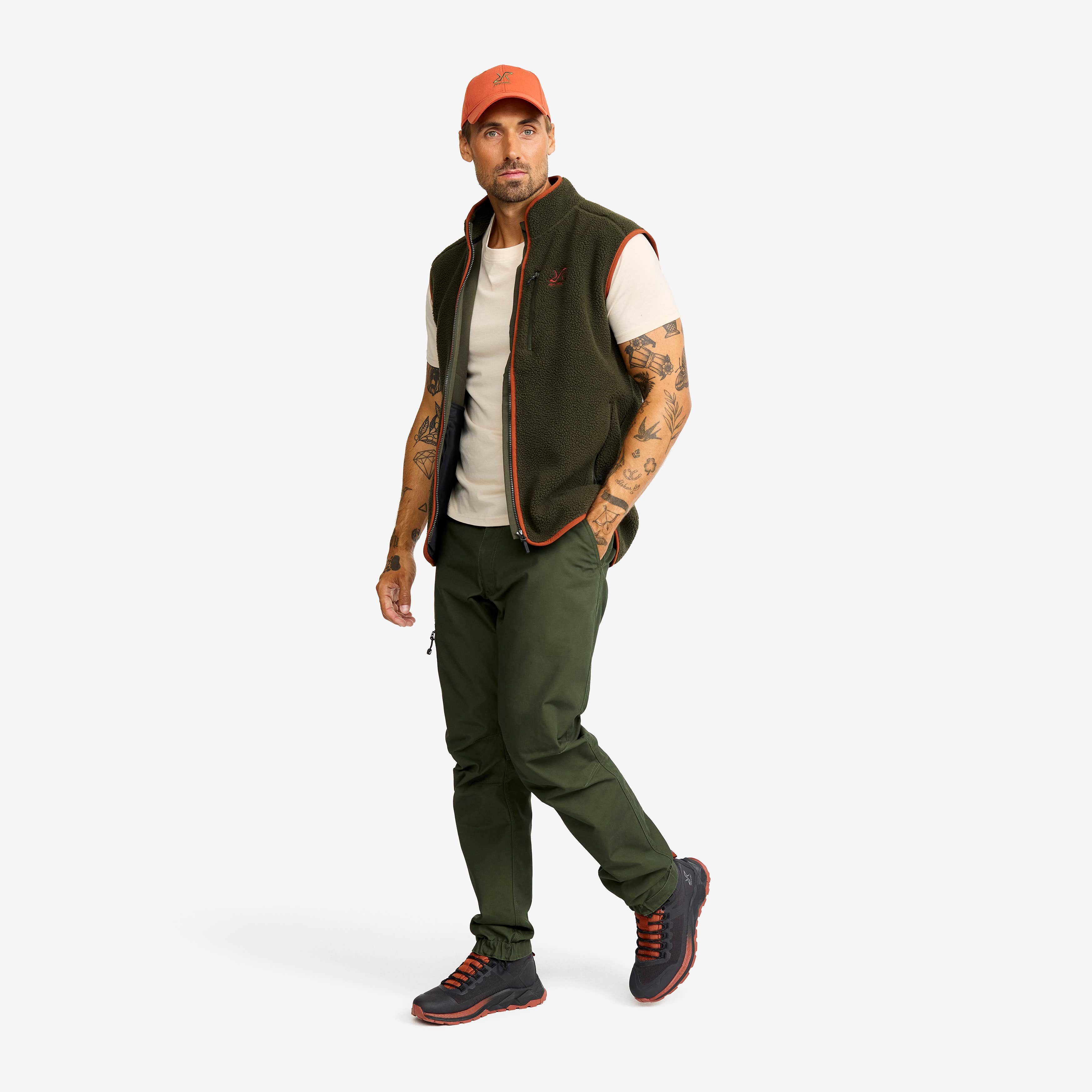 Easy Graphic Nature Lines T-shirt Herre Oatmeal