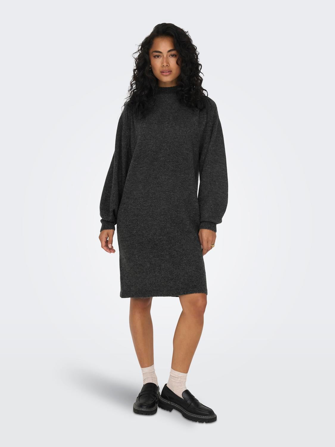 ONLEMILIA Langes Kleid Dark Grey Melange