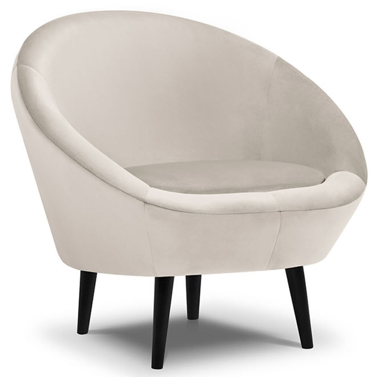 Mazzini Sofas Fauteuil velours petale beige - 94x90x92 cm