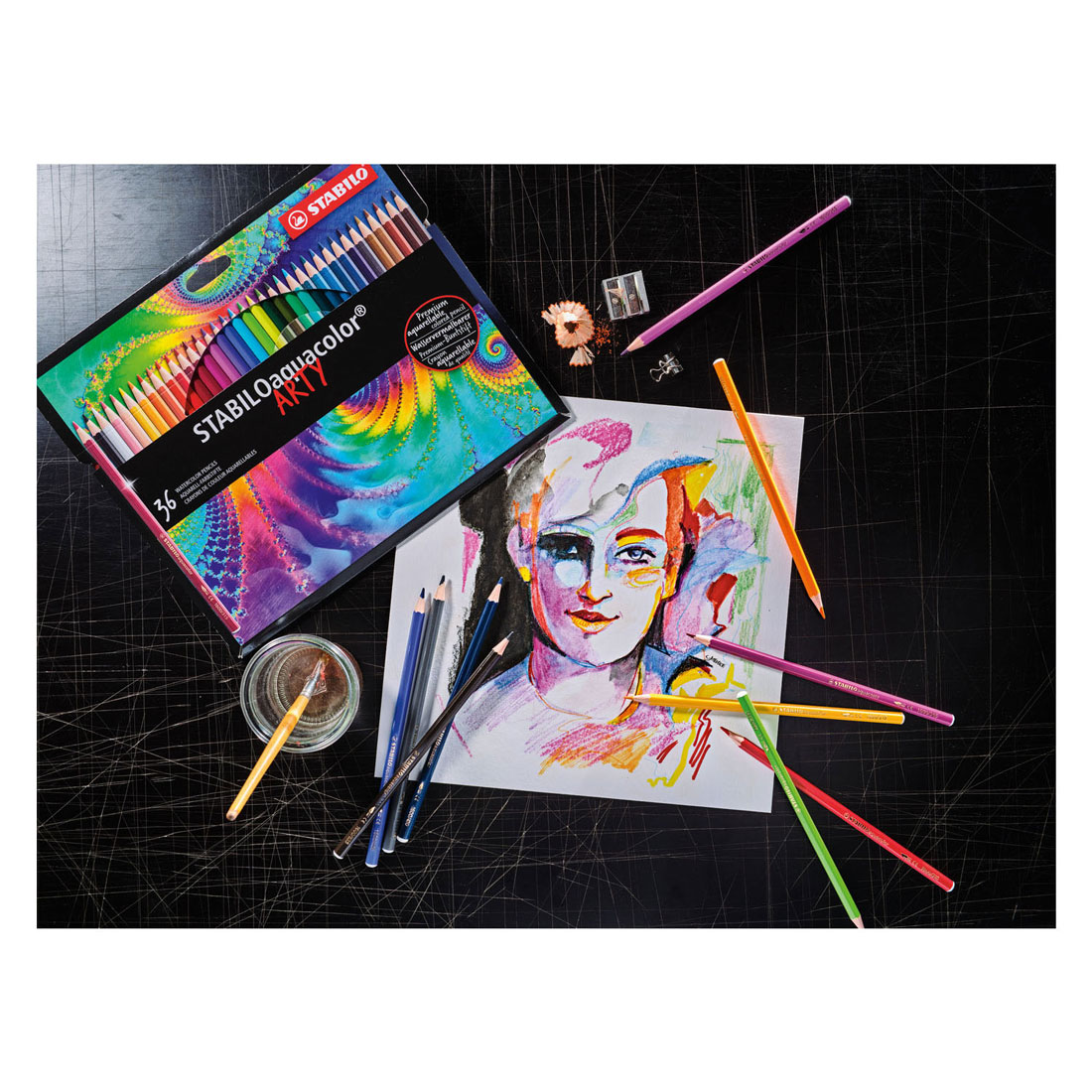 STABILO Aquacolor - Aquarel Kleurpotlood - ARTY - Set 24 St.