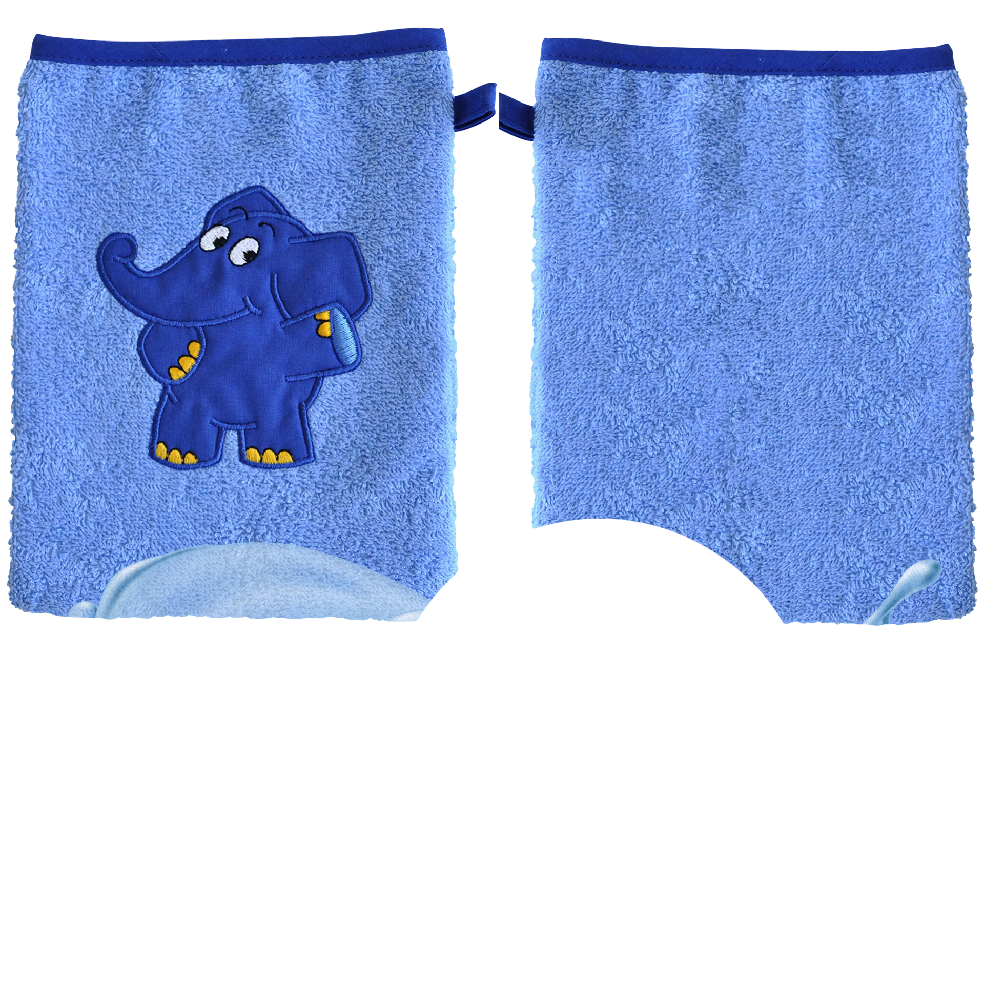 Smithy Waschhandschuh ELEFANT 14 x 23 cm blau