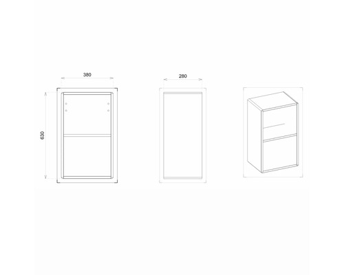 Open wandkast Devo Sonus 2.0 BxHxD 38x63x28 cm arctic white hoogglans