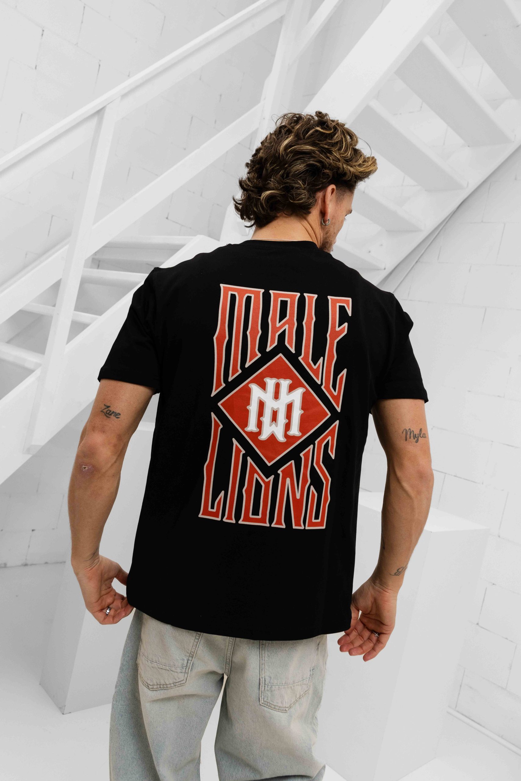 Malelions Gothic Tile T-Shirt Heren Zwart