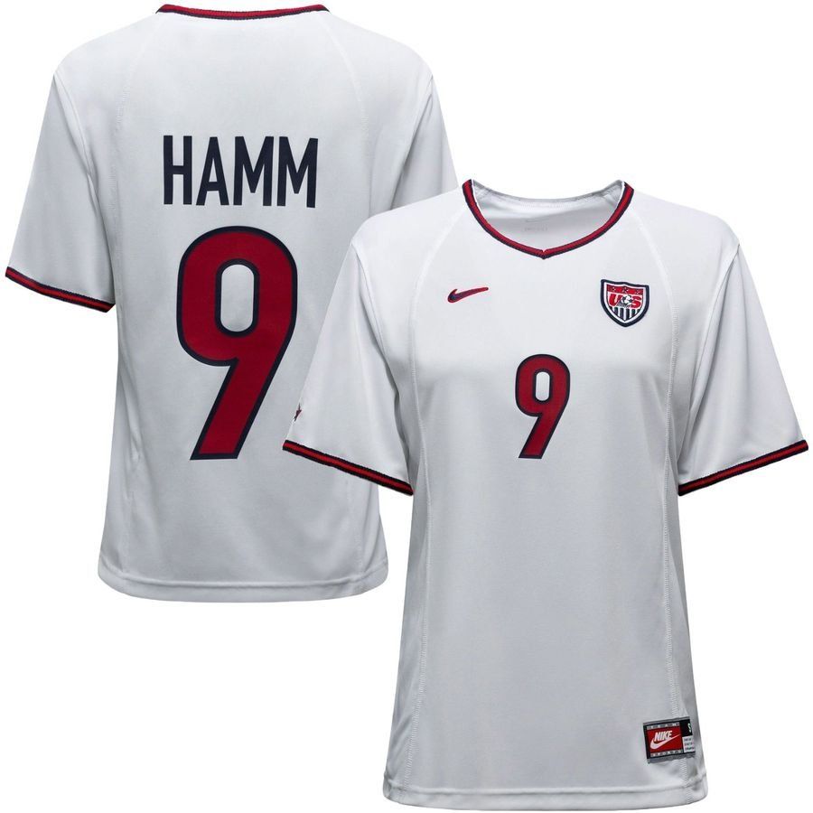 USA Maillot Domicile Coupe du Monde Féminine 1999 Femme HAMM 9 Reissue