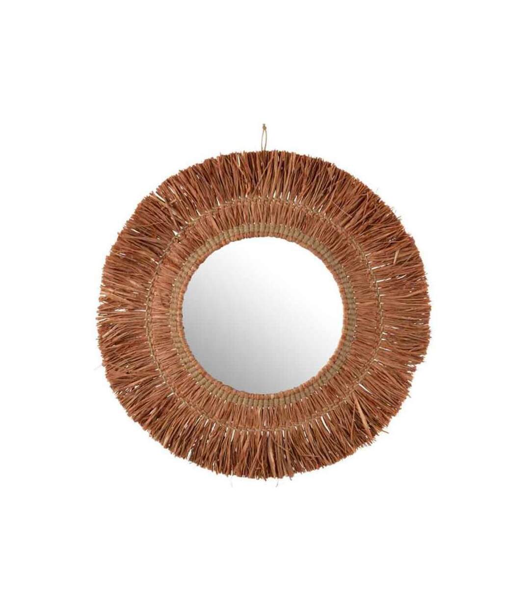 Paris Prix - Miroir Mural Déco En Raphia saffron 65cm Marron