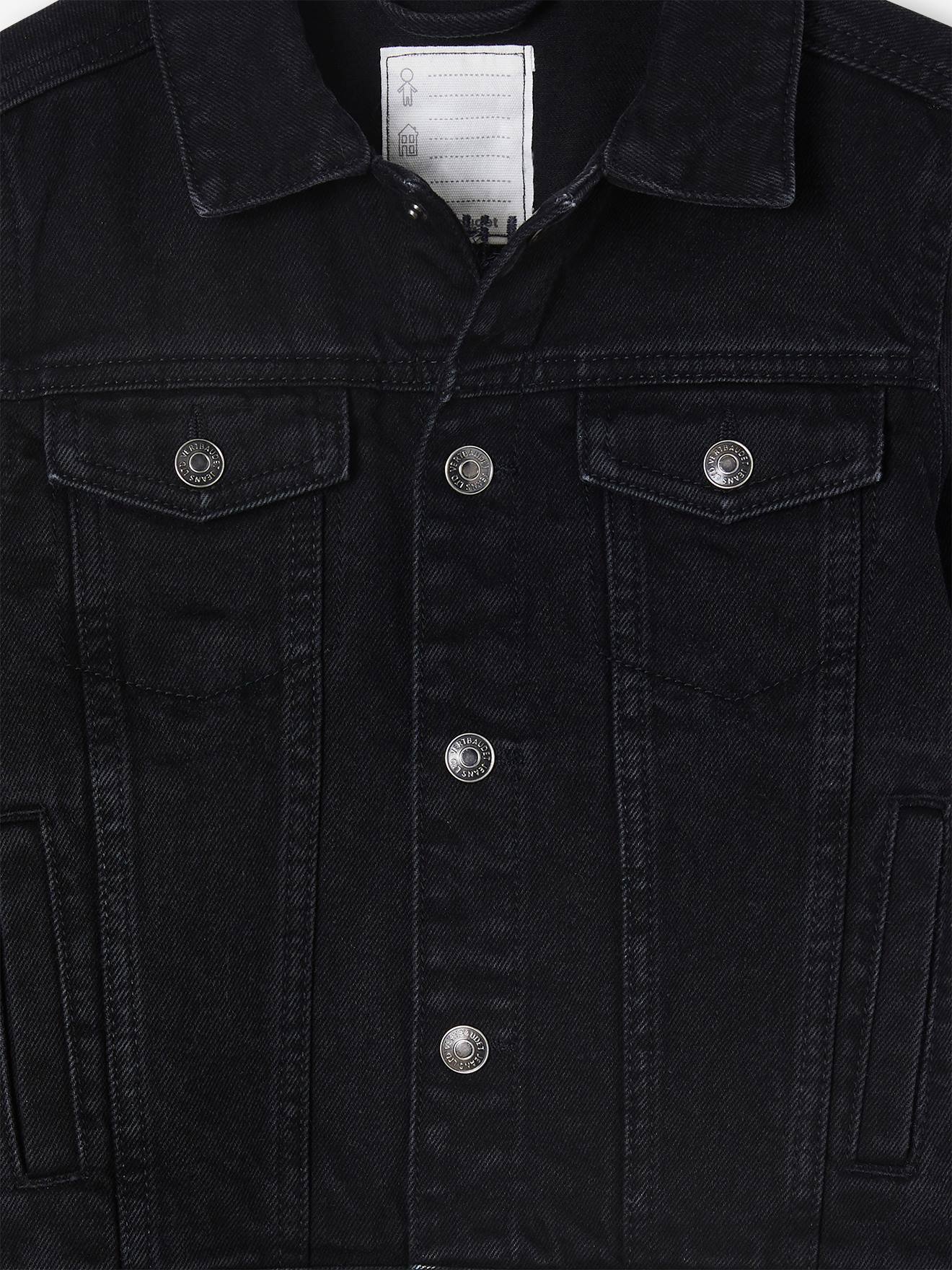 Jaqueta jeans personalizável, com novo volume, para meninos, lavagem azul escura
