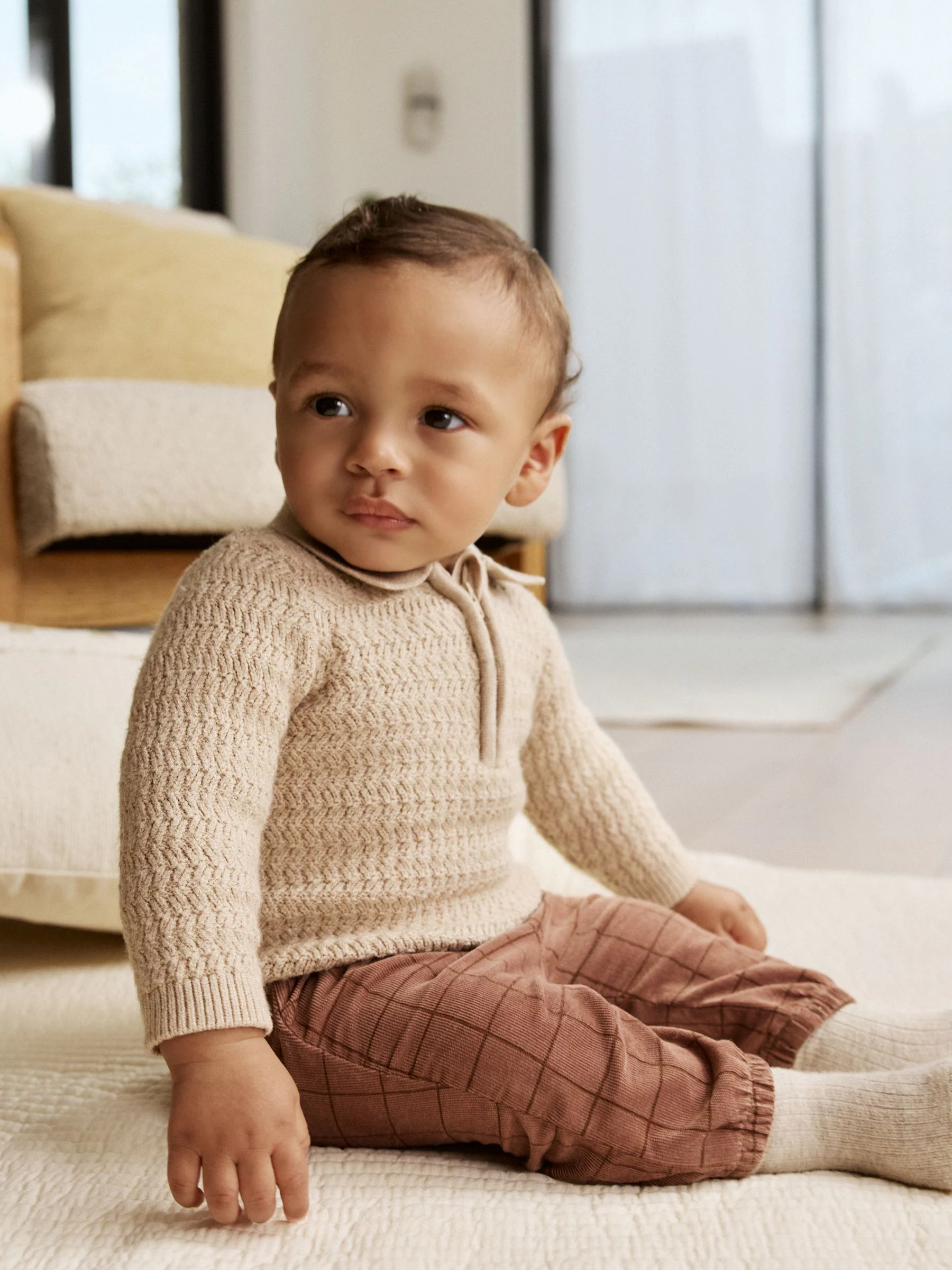 Neutraal - Babyset van gebreide top en broek (0mnd-2jr)