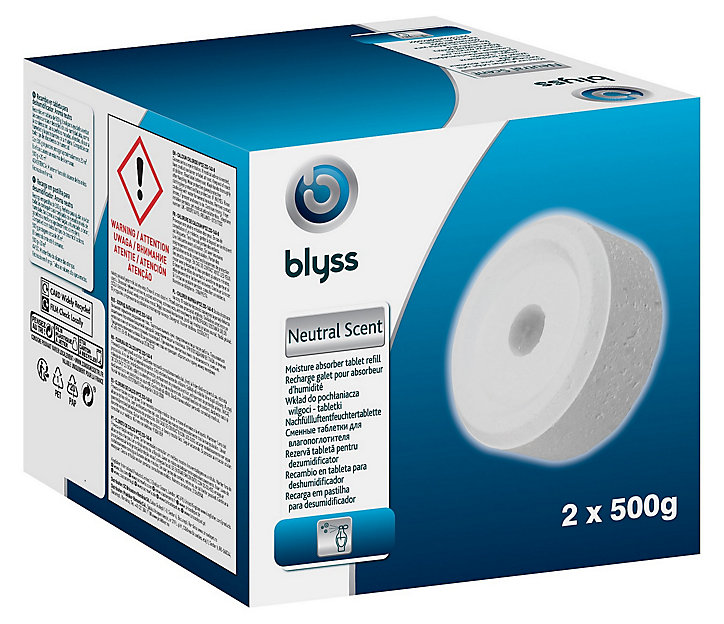 Recharge pour absorbeur d'humidité 2 galets percés Blyss neutre 500g