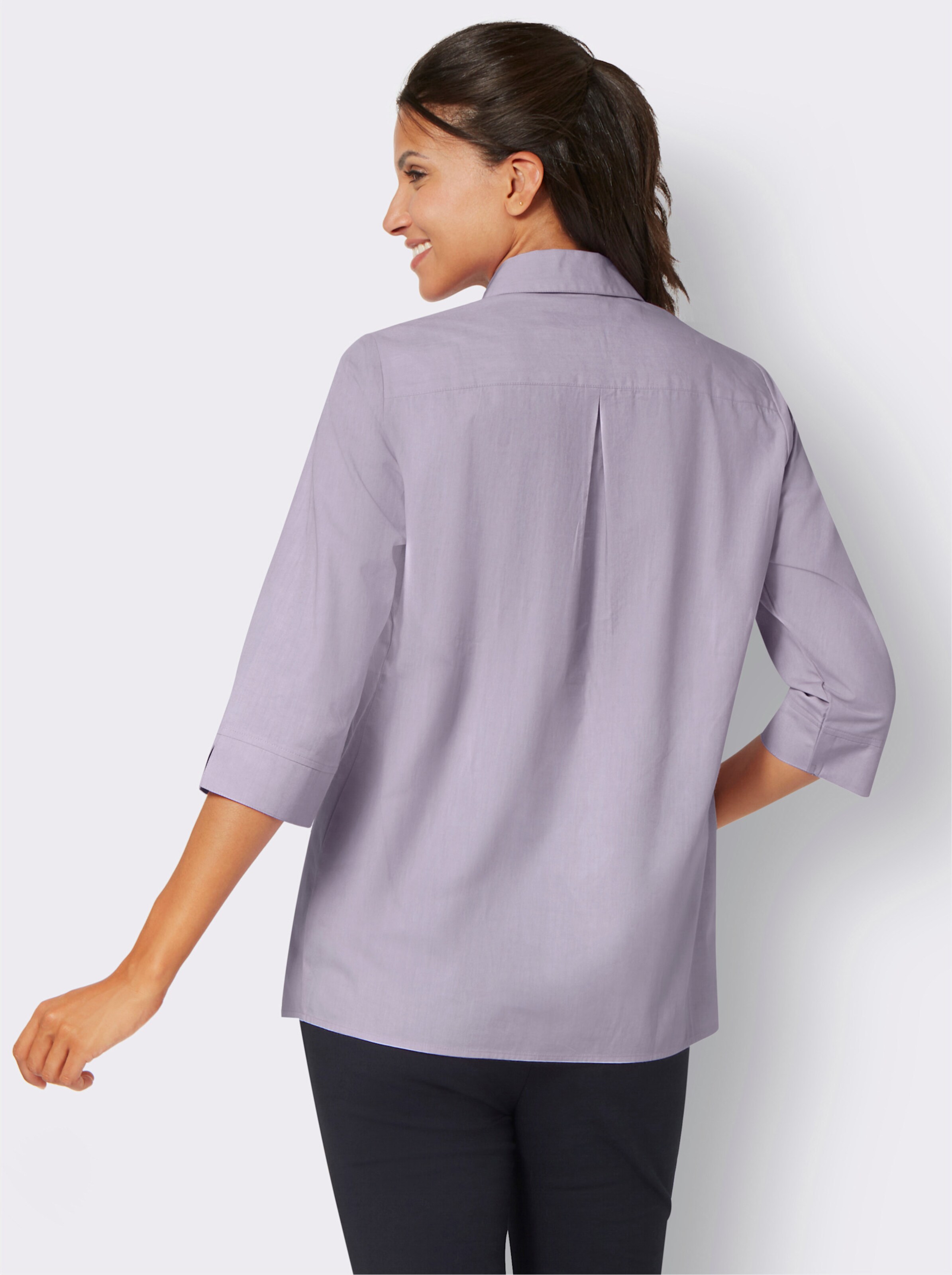 Longbluse mit Biesenverzierung