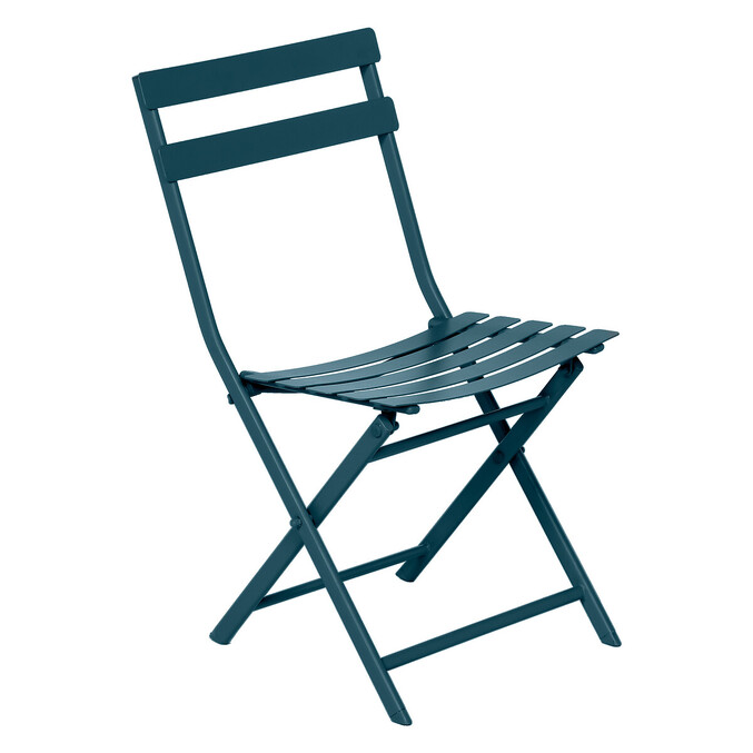 Ensemble table de jardin pliante ronde + 2 chaises GREENSBORO Pétrole
