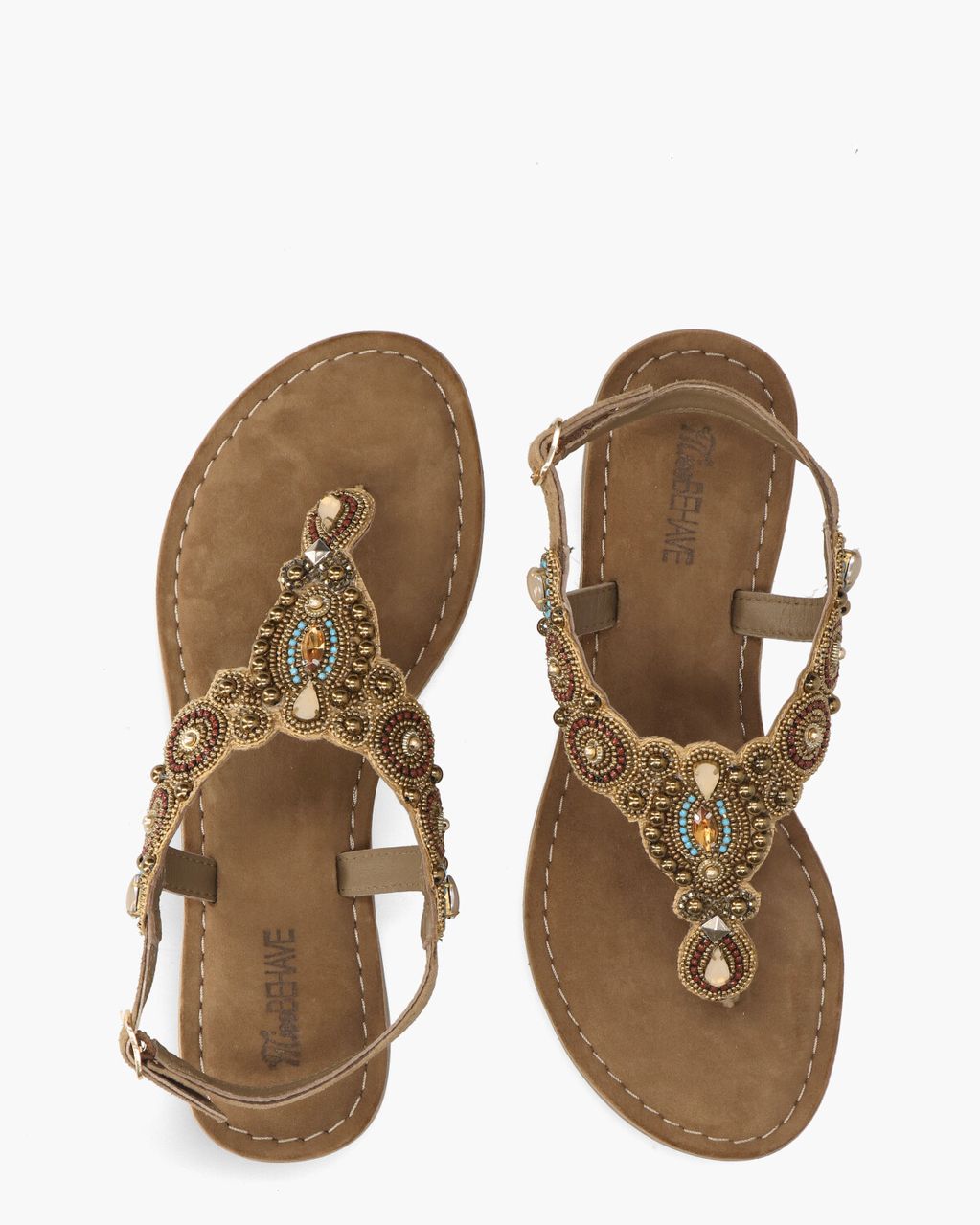 Miss Behave Wissy Taupe/Multicolor Damessandalen