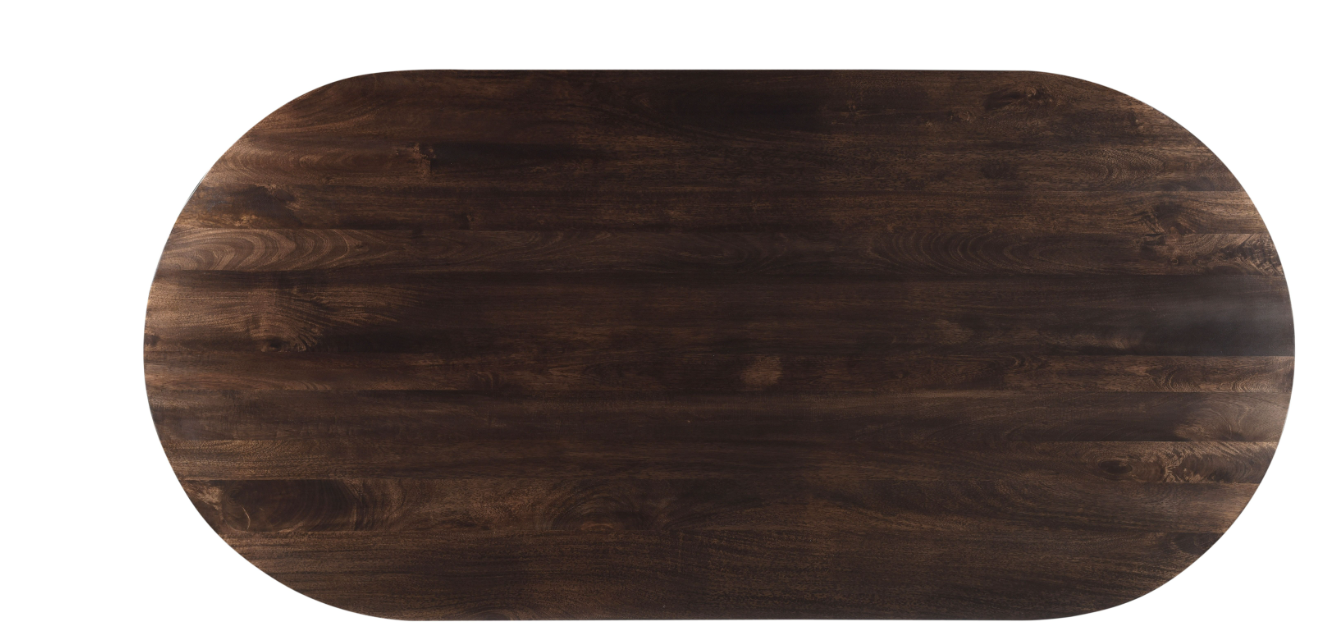 Eettafel Sally 230 cm ovaal Eettafel Saly 230 ovaal donkerbruin