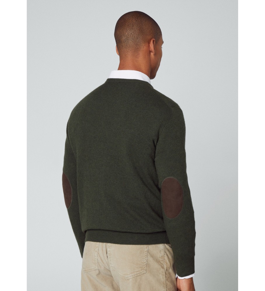 Hackett Jersey Merino Cash Mix V verde