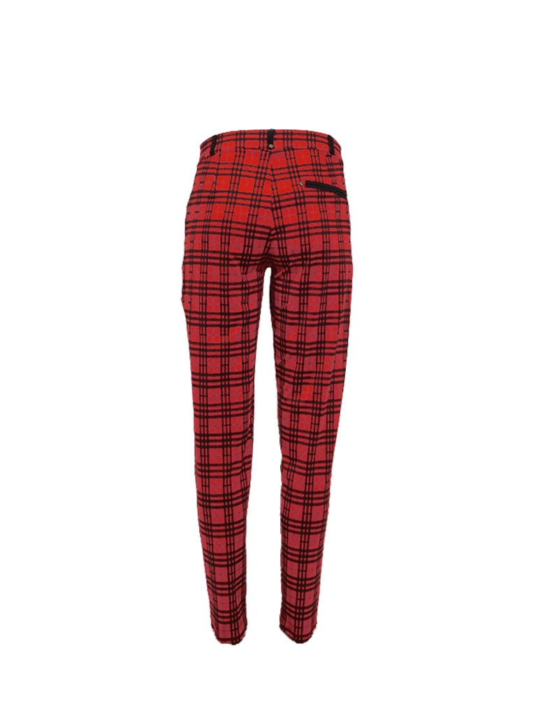 HBT PALACE - CHRISTINA PANTALON CITY ROUGE TARTAN