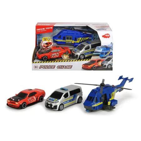 Dickie Toys SOS Serie dickie-police Chase mit 2 Fahrzeugen und 1 Heli