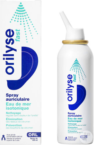 Orilyse Fast Spray Auriculaire Eau De Mer Isotonique 100ml
