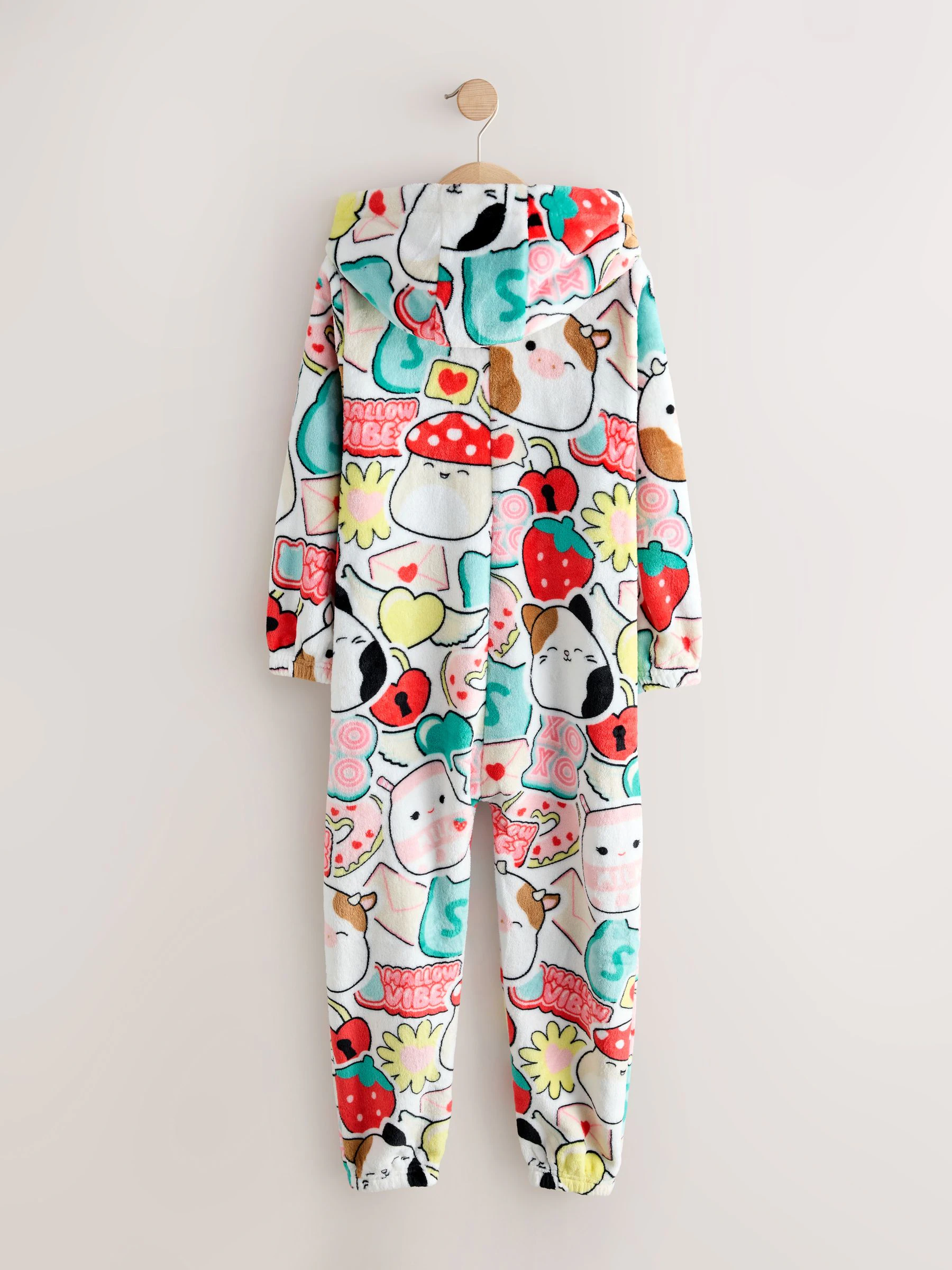 Rood/ecru - Squishmallow fleece onesie (6-14jaar)
