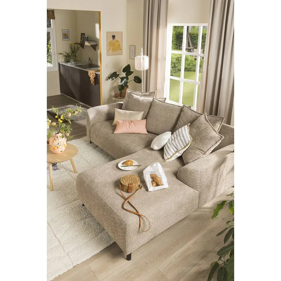 Bank Elsa met chaise longue rechts - taupe