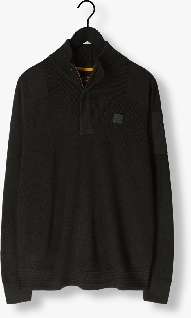PME LEGEND grijze pme legend trui half zip collar cotton knit
