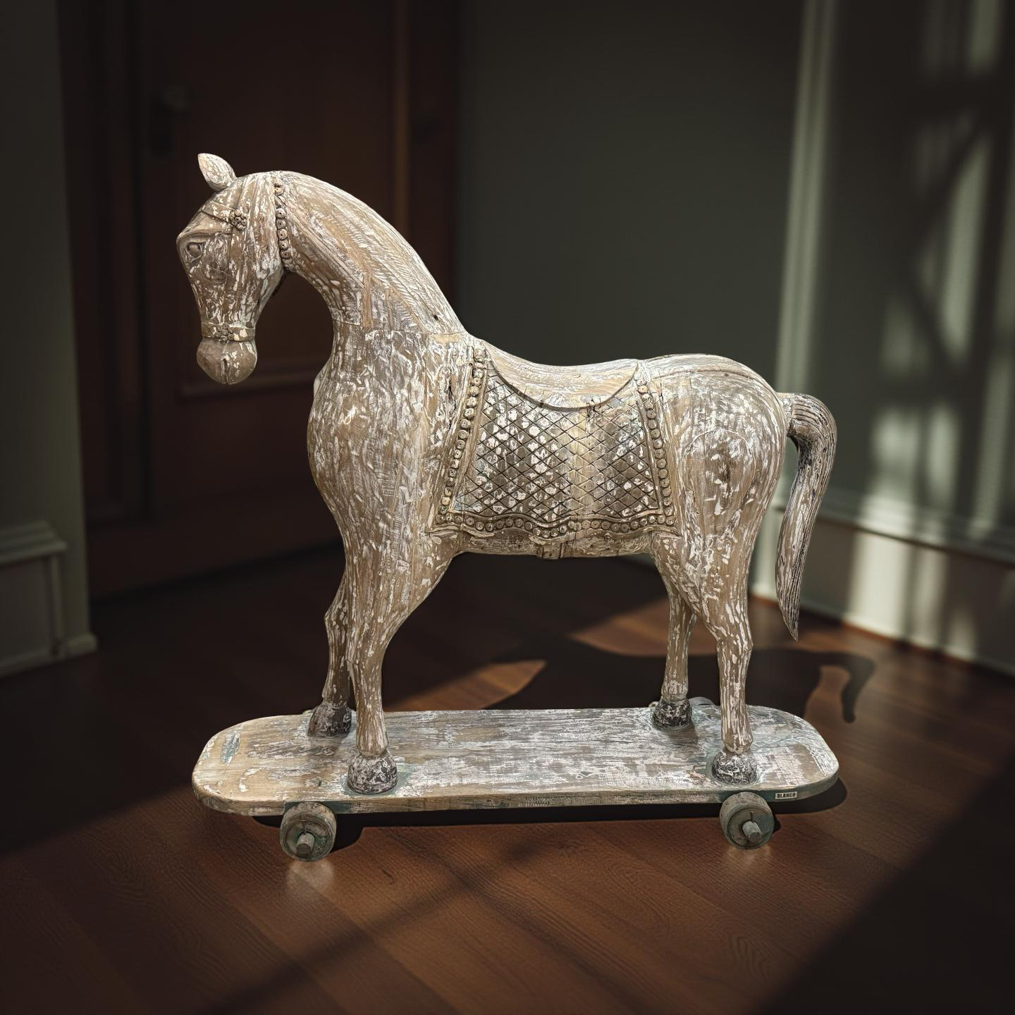 Decoratie houten paard groot
