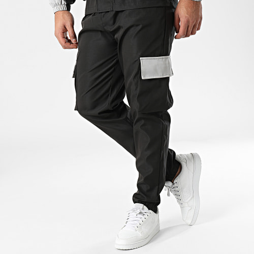 Ensemble Veste Zippée Et Pantalon Cargo Noir Gris