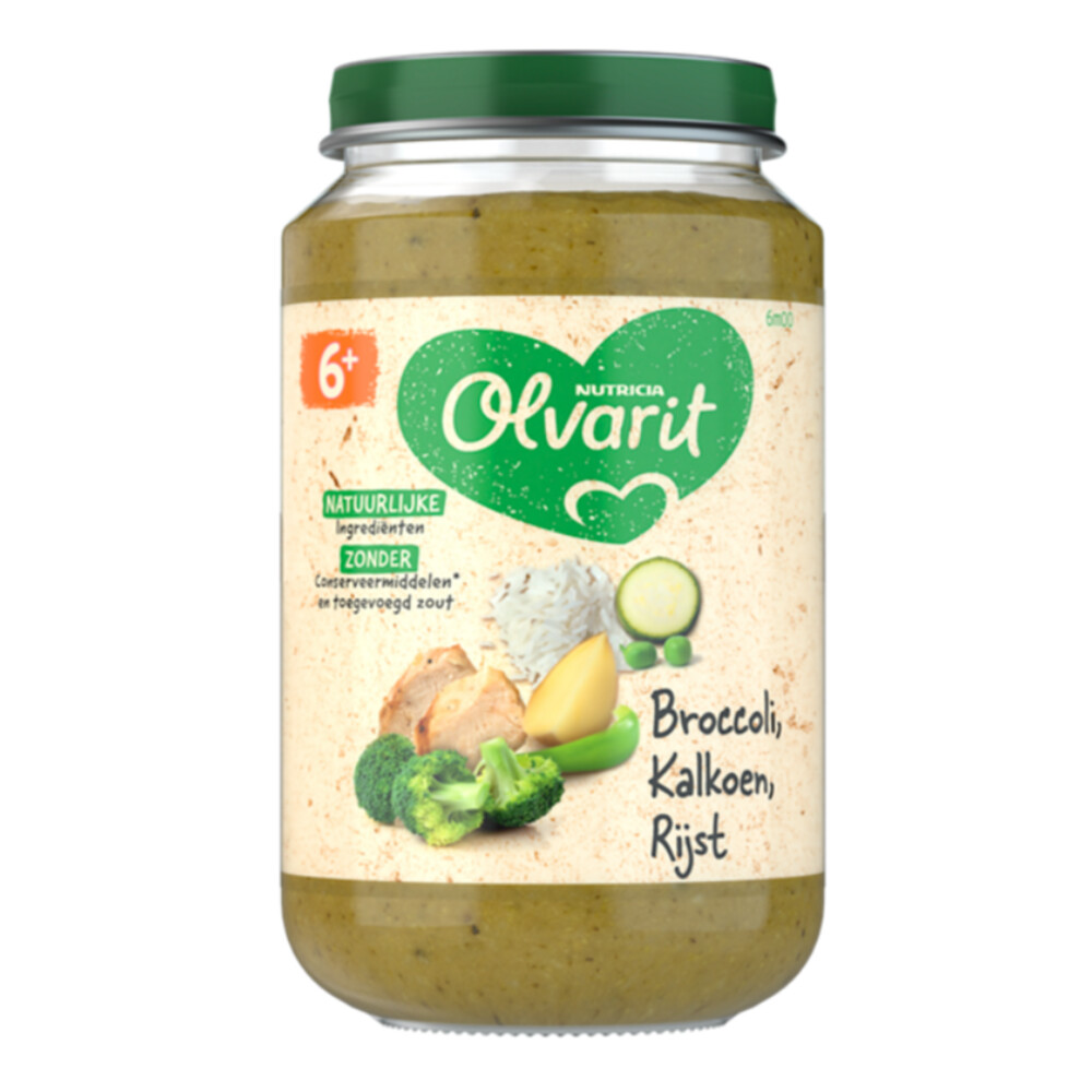 6x Olvarit Maaltijd 6m Broccoli Kalkoen Rijst200 gr