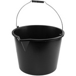 Seau avec bec verseur, 16 litres, PP, noir