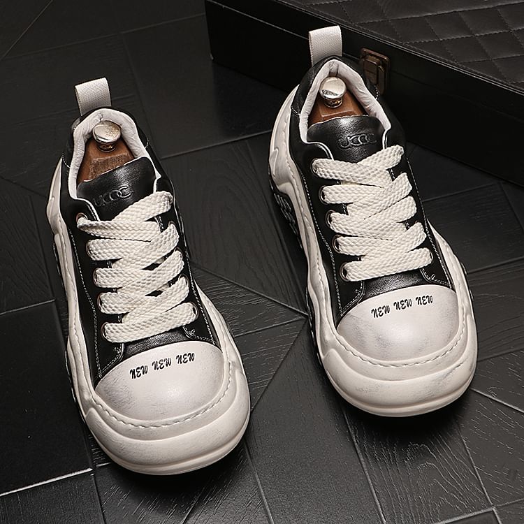 Mr Ozera - Platform Numbering Lace-Up Sneakers