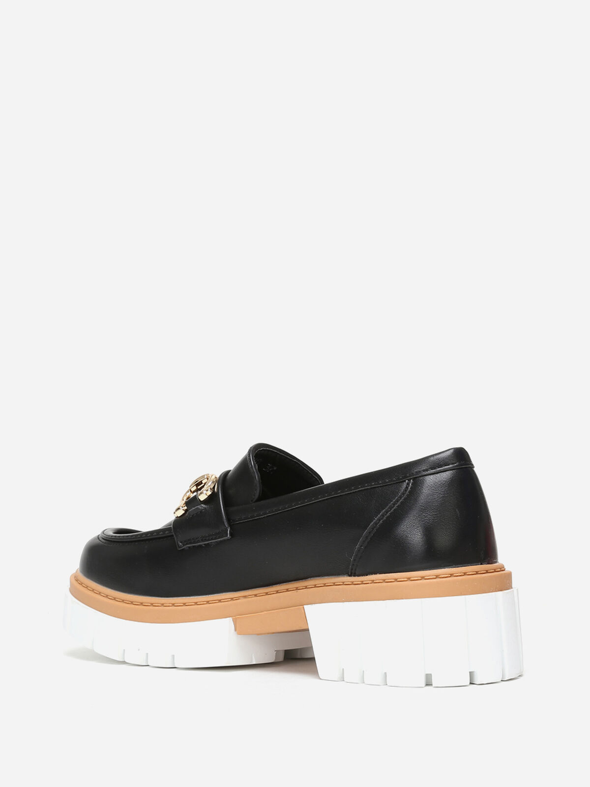 Mocassins à semelle crantée bicolore- Noir